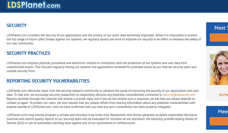 LDSPlanet Security