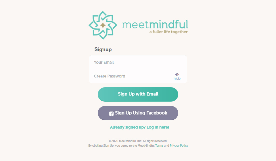 MeetMindful Signup
